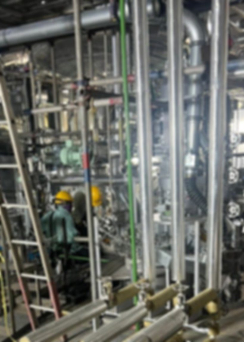 Chemical plant piping work